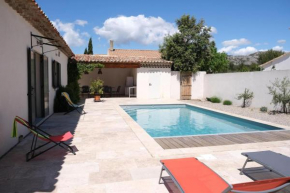 charming vacation rental with heated pool at the foot of the alpilles, in aureille, close to the center of the village on foot, sleeps 6/8 people in provence.